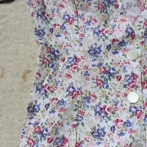 VINTAGE KNAPP STUDIO 80s Lightweight Long Button Up Floral Blazer Women Small - Picture 3 of 9